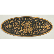 Circa 1900 B. A. Stevens Oval Original Nameplate (red brass)