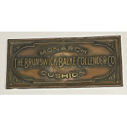Circa 1910 Brunswick Balke Collender Nameplate (brass) missing mounting cup