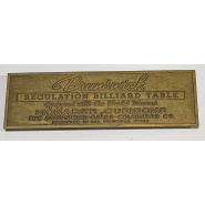 Circa 1930 Brunswick Balke Collender Nameplate (brass) with mounting cup on back