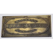 Circa 1910 Brunswick Balke Collender Nameplate (brass) with mounting cup on back
