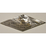 Circa 1895 Diamond Shape Frank Rosatto Phila, PA Nameplate (mother of pearl)