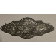 Circa 1900 Sanford , Bell & Lahm Nameplate (brass with original nickel plating)