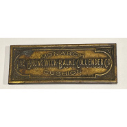 Circa 1910 Unusual Small Size Brunswick Balke Collender Nameplate with mounting cup on back