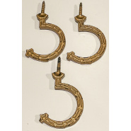 Circa 1890 Embossed Bridge/Triangle Hook (cast iron) with new gold paint - matched set of 3