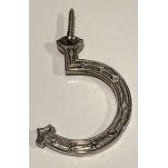 Circa 1890 Embossed Bridge/Triangle Hook (cast iron with new polished nickel plating)