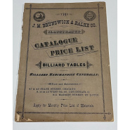 Circa 1870s Very Rare J.M. Brunswick & Balke Co "Catalog Price List"