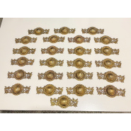 Ornate Rail Bolt Covers (cast brass) - set of 24