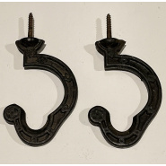 Circa 1890 Victorian Ornate Bridge Hooks (cast iron) - pair