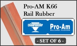 AM K66 Cushion Rail Rubber 36" Set of 6! 7' Table Championship PRO 