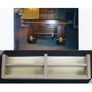 Two shelf ball storage unit was a factory option on many Brunswick pool tables from the 1920s. Walnut front.