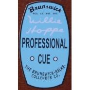 Willie Hoppe Professional Cue Decal used in 1960s