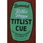 Willie Hoppe Titlist Cue Decal used pre-1945
