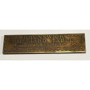 Circa 1920 Brunswick Balke Collender Nameplate (brass) with both mounting cups on back