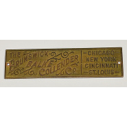 Circa 1910 Unusual Brunswick Balke Collender Nameplate (brass) - 2 hole nail on style
