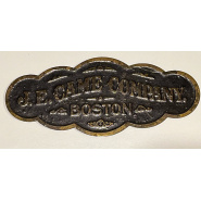 Circa 1895 J. E. Came Boston Original Nameplate (solid brass)
