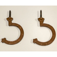 Circa 1890s Embossed Bridge/Triangle Hook (cast iron) with brown paint - matched pair