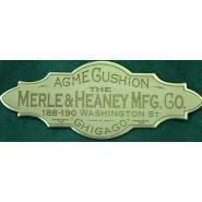 Solid Brass Merle & Heaney Plate Circa 1900