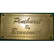Original Brass Brunswick "Pinehurst" Nameplate