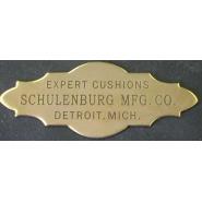 Schulenberg Solid Brass "Expert Cushions" Nameplate 