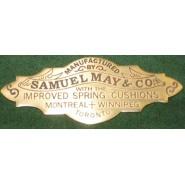 Samuel May (Canada) Solid Brass Nameplate