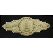 Brunswick Balke Collender engraved solid brass reproduction nameplate (1885-1900)