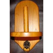 Wall Mounted Cone Chalk Holder (oak finish with lion head ring)