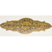 Very Unusual Brunswick Balke Collender Nameplate (brass) with 2 nail holes