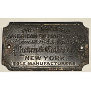 Circa 1865 Very Rare Phelan & Collender Nameplate