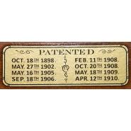 Patent Decal for Home model Brunswick tables (3 in. x 1 in.)