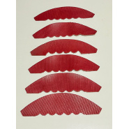 Set of 6 Ribbed Red Leathers for Lining Pocket Opening