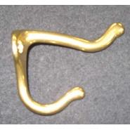 Solid brass hook for inside cue and coat closets, 3x3 inches