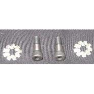 Set of two hardened and ground shoulder bolts for dump trays