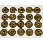 Circa 1890 Ornate Rail Bolt Covers (brass) polished and clear coated - set of 20