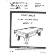 Ventura II Pocket Billiard Installation Manual, Model HF