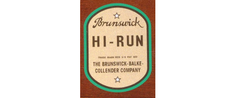 Brunswick HI-RUN Cue Decal (reproduction)