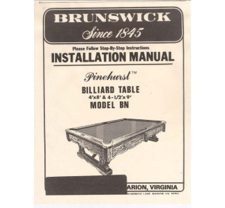 Brunswick Pinehurst Service Manual (1979)