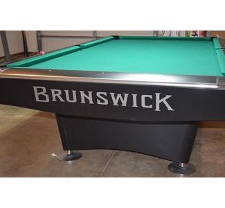 Three piece quality reproduction decal 'Brunswick Est . 1845' for Gold Crown tables (silver letters)