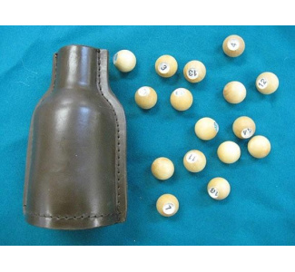 Genuine Leather Pea Pool Bottle with Set of Wood Beads 