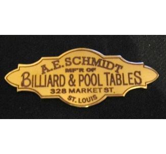 A.E. Schmidt Rare Style 1890s Brass Nameplate