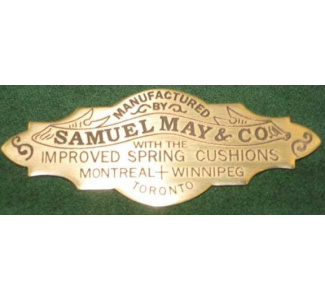 Samuel May (Canada) Solid Brass Nameplate