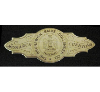 Brunswick Balke Collender engraved solid brass reproduction nameplate (1885-1900)
