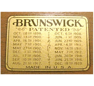 Patent Decal for several Brunswick models (3 in. x 2 in.)