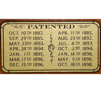 Patent Decal for Union League Brunswick tables & others (3 in. x 1.5 in.)