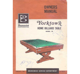  Yorktown Home Billiard Table Manual (1968)