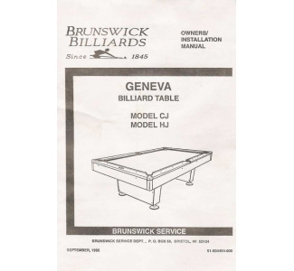 Copy of Service Manual for Geneva Table