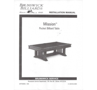 Mission Pocket Billiard Installation Manual